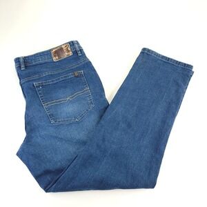 Buffalo David Bitton Jeans Mens 38x32 Blue Jackson Straight Stretch‎ Medium Wash